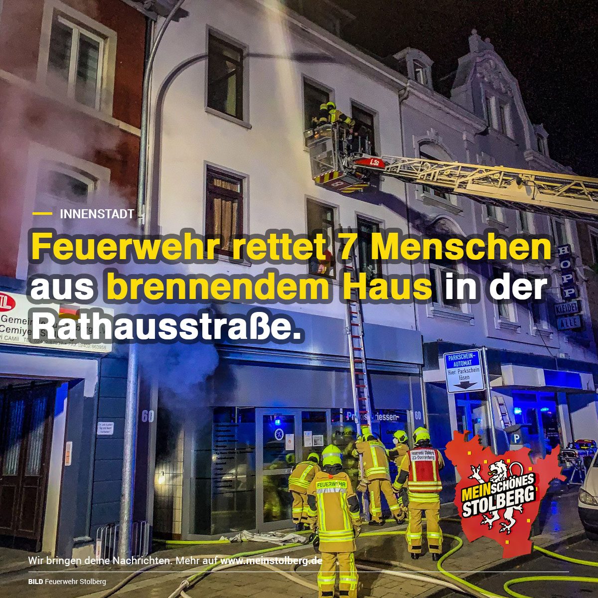 Innenstadt Feuerwehr Rettet 7 Menschen Aus Brennendem Haus In Der