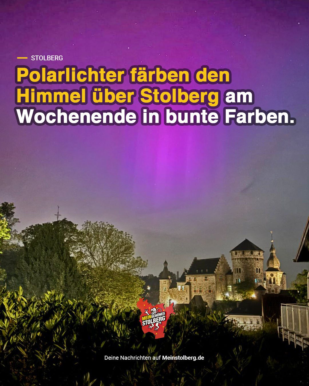 Stolberg Polarlichter färben den Himmel über Stolberg am Wochenende in